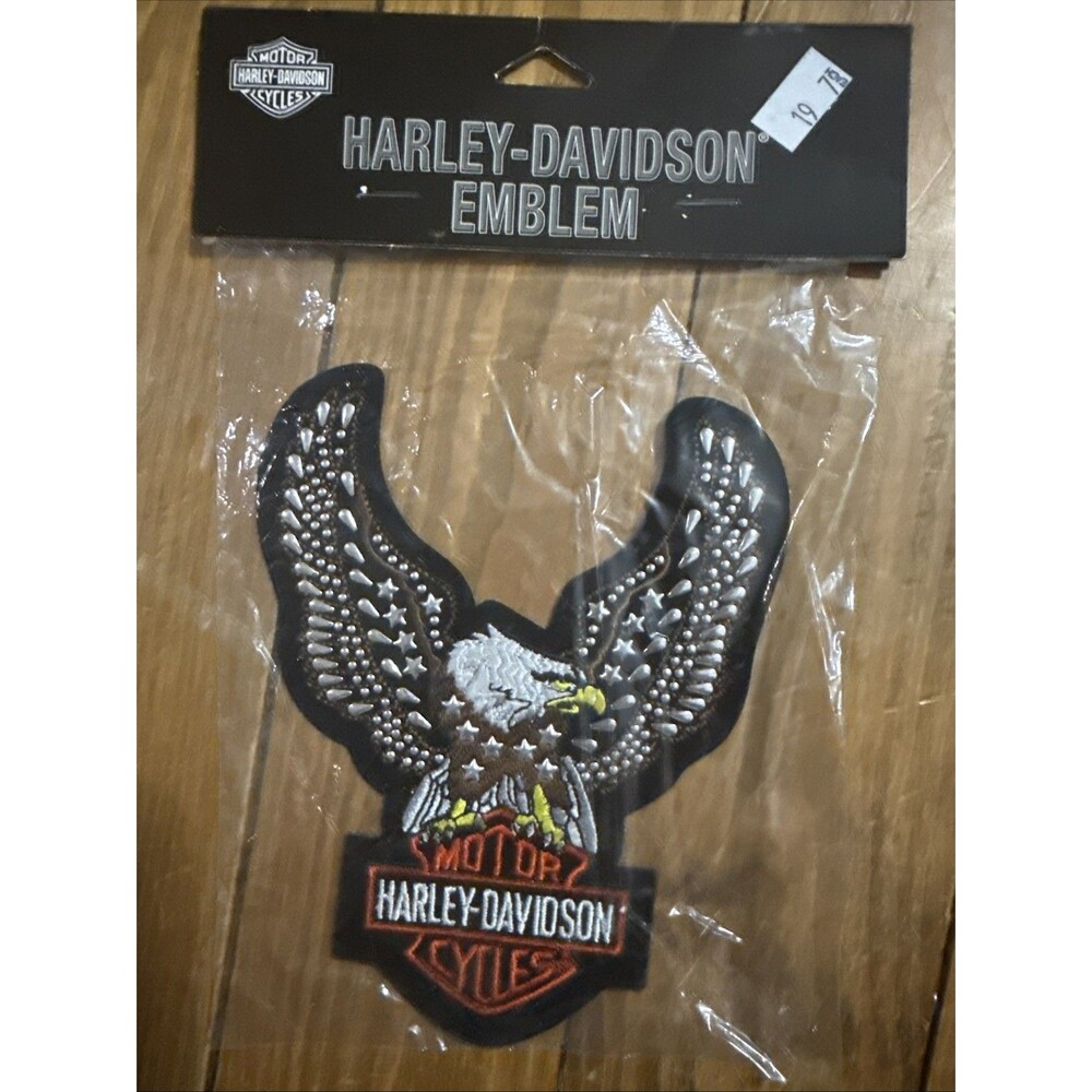 Vintage Harley Davidson Winged Studded Emblem 6x4 Biker Motorcycle Patch A1